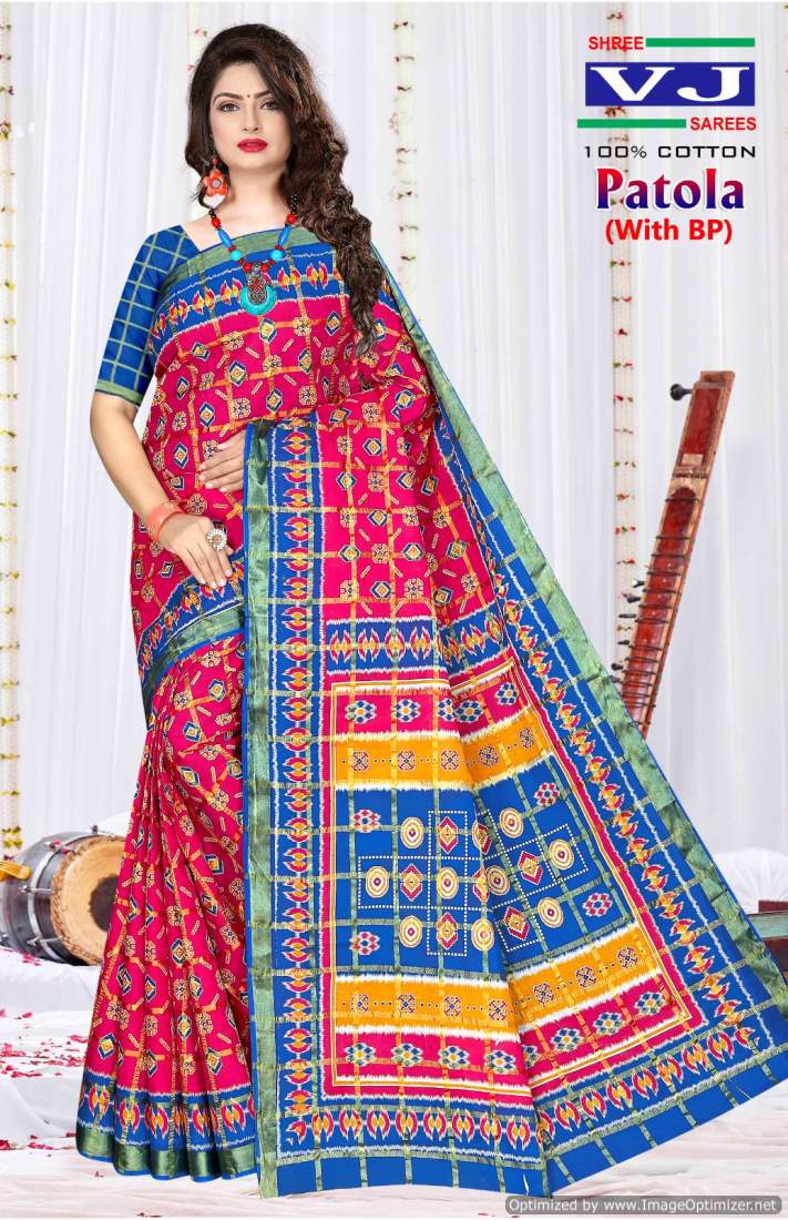 Shree Vj Patola Printed Cotton Daily Wear Sarees Wholesale Suppliers In Mumbai

